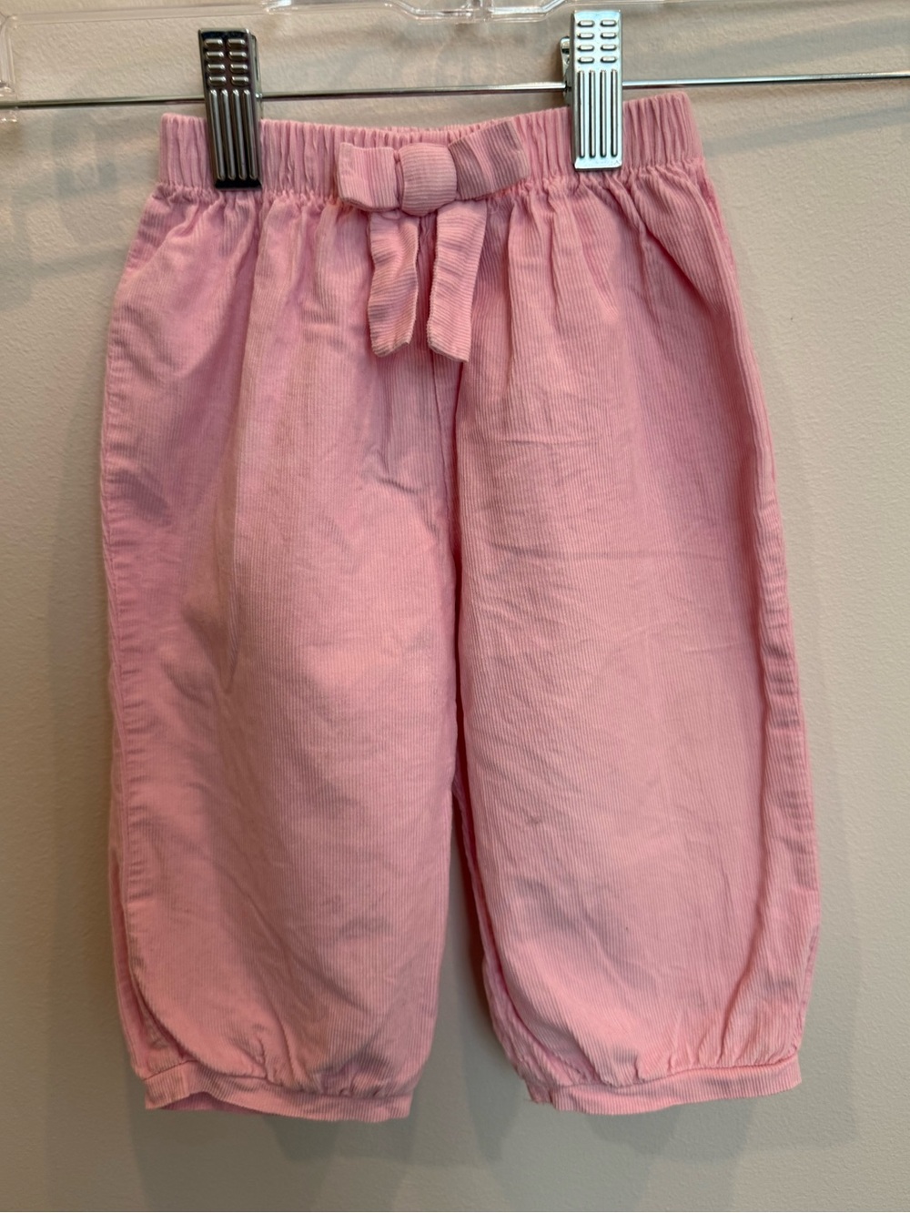 Little English Light Pink Corduroy Bow Pants 12M